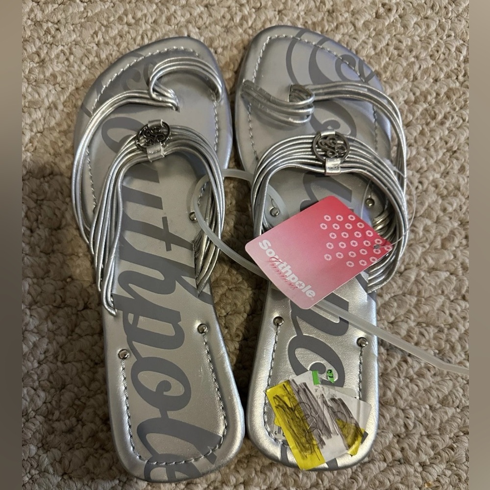 Southpole Silver Sandals vintage size 6.5 NWT